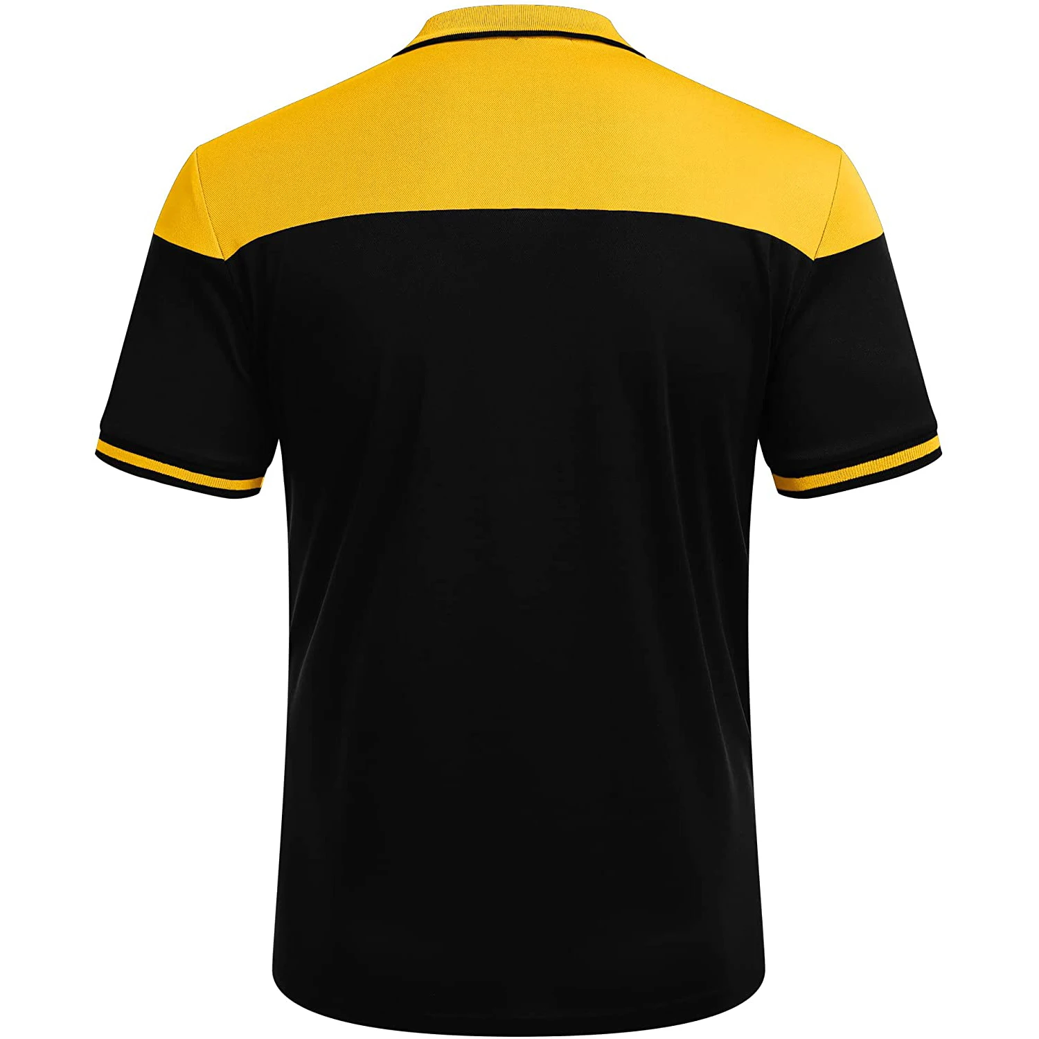 Yellow Black Polo Collar T Shirts For Men With Logo Embroidery T-shirt ...