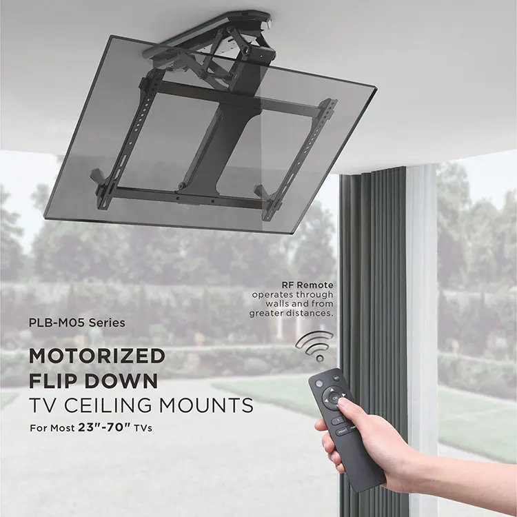 Height Adjustable Remote Control Motorized Dropdown Tv Lift Flip Down Tv Ceiling Mount Electric