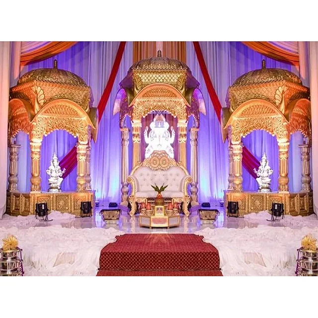 Tamil Wedding Traditional Stage Decoration Royal Gold Reception Grand Stage  Setup Splendid Golden Wedding Stage Decoration - Buy Wedding Stage,Tamil  Wedding Stage,Royal Gold Wedding Stage Decoration Product on 