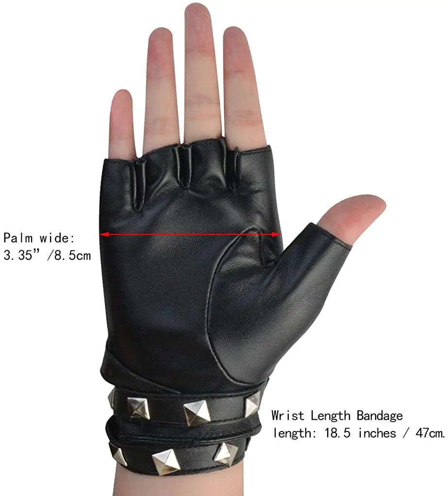 Женские Оригинальные кожаные перчатки с открытыми пальцами для выступлений