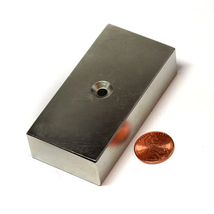 稀土块钕磁铁双孔磁铁n52 - buy rare earth neodymium magnet,double