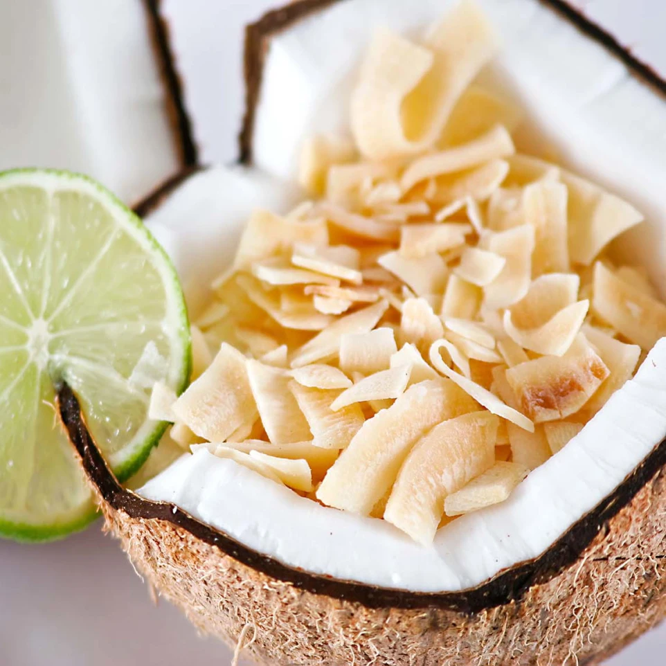 Здоровые кокосовые чипсы, фрукты, овощи, закуски, Кокосовая жареная сушеная закуска, оптовая продажа из Вьетнама