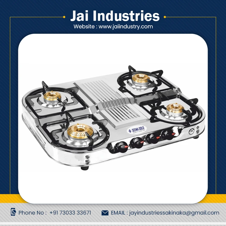 Minimal Price Superlative Quality 4 Burner Stainless Steel Surface Gas