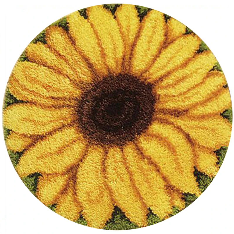 Latch Hook Kits Rug sunflower Carpet Embroidery Pillow Foamiran For Crafts knooppakket klink haak Smyrna Package Mat Diy