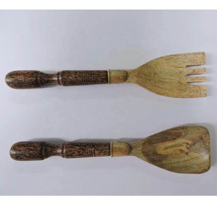 Прямая продажа с завода, высокое качество, черная каучуковая деревянная Серверная ложка для салата, деревянная ложка для салата, для кухни