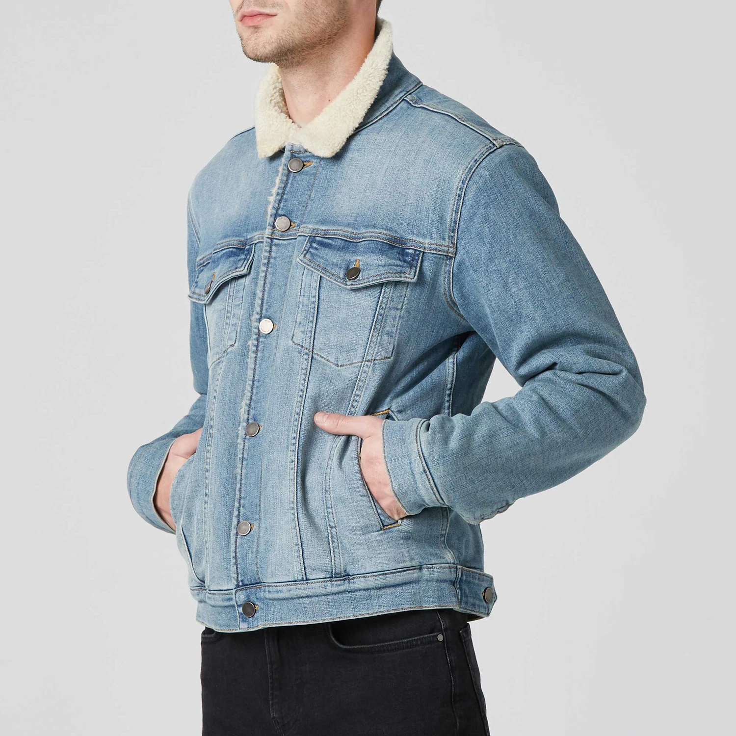 mens denim and wool jacket