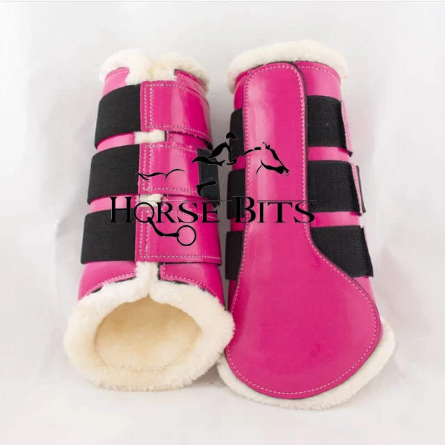 pink brushing boots