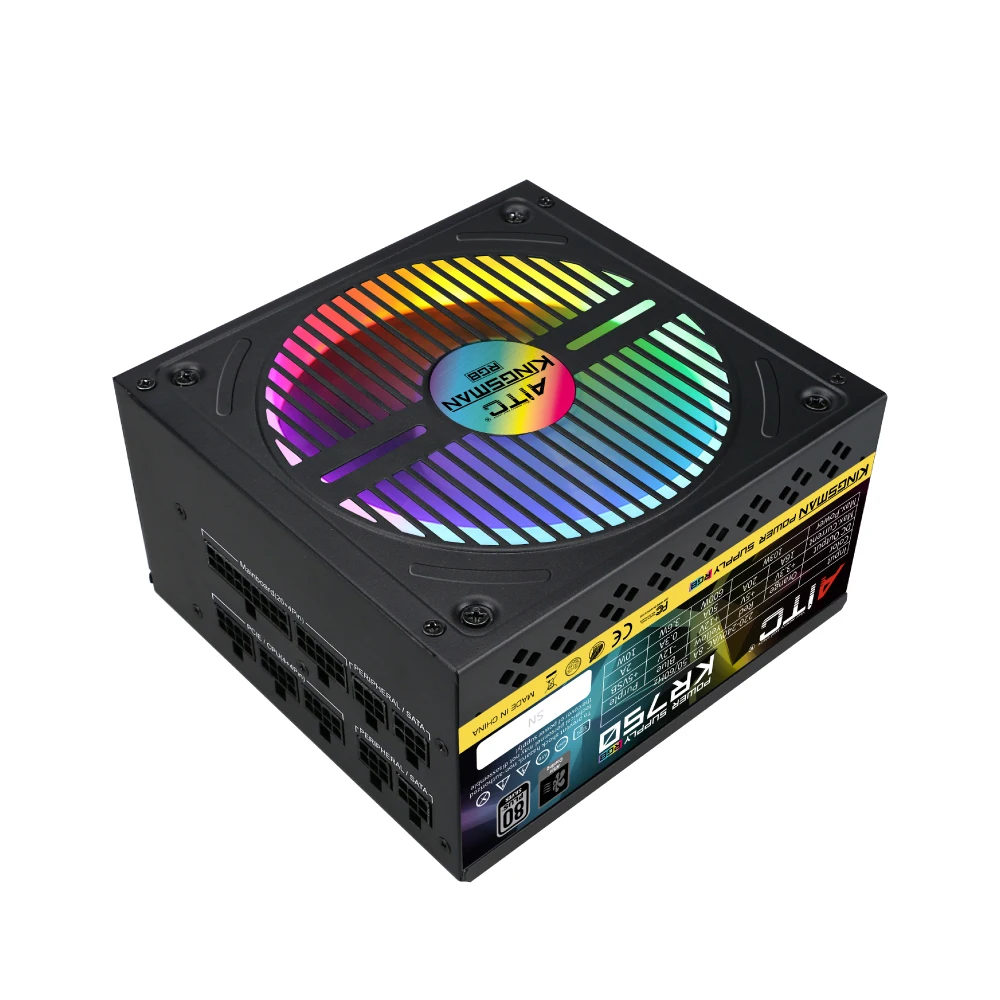 Полностью модульный блок питания RGB ATX 750 Вт 80 PLUS серебристый APFC