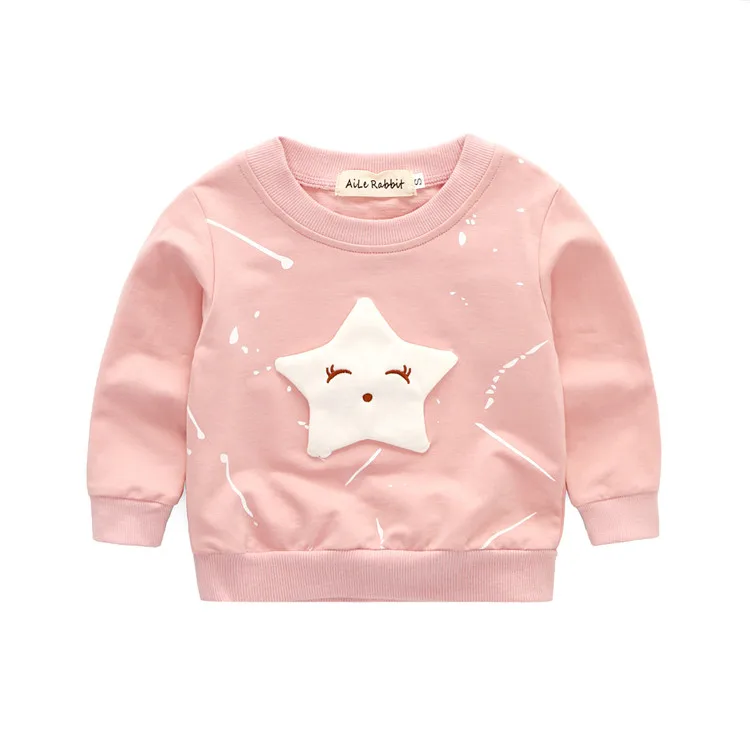 Trajes De Chica De Bebé Tops De Manga Larga Camisetas De Dibujos Animados Estrella De Desgaste Los Niños Para El De Primavera 100% Algodón Niños Ropa - Buy Camisetas Para