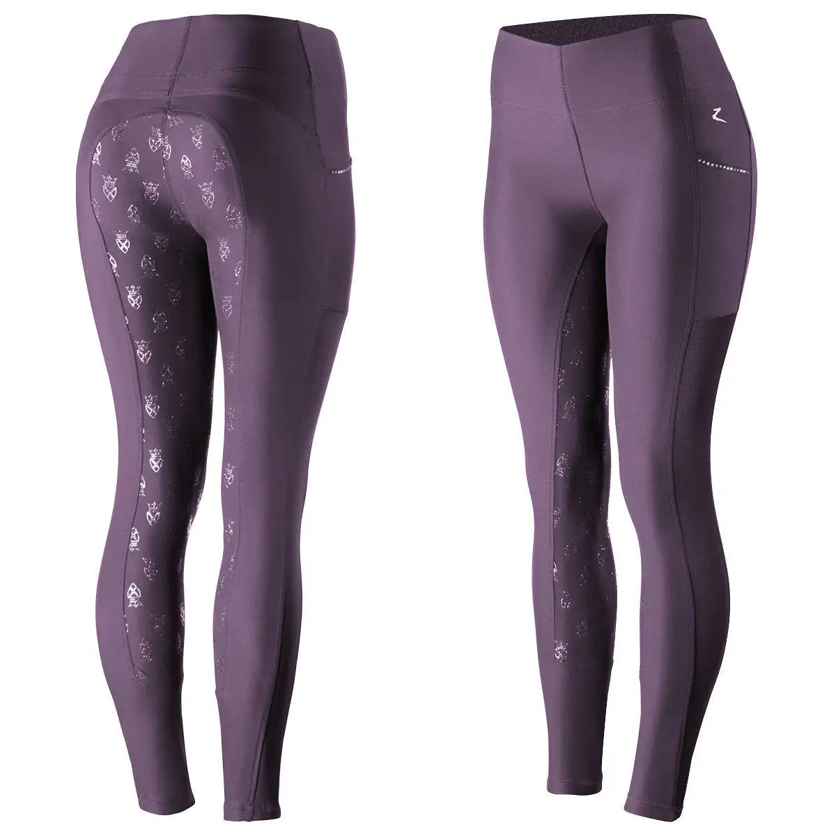 Full Seat Silicon Print Riding Leggings 