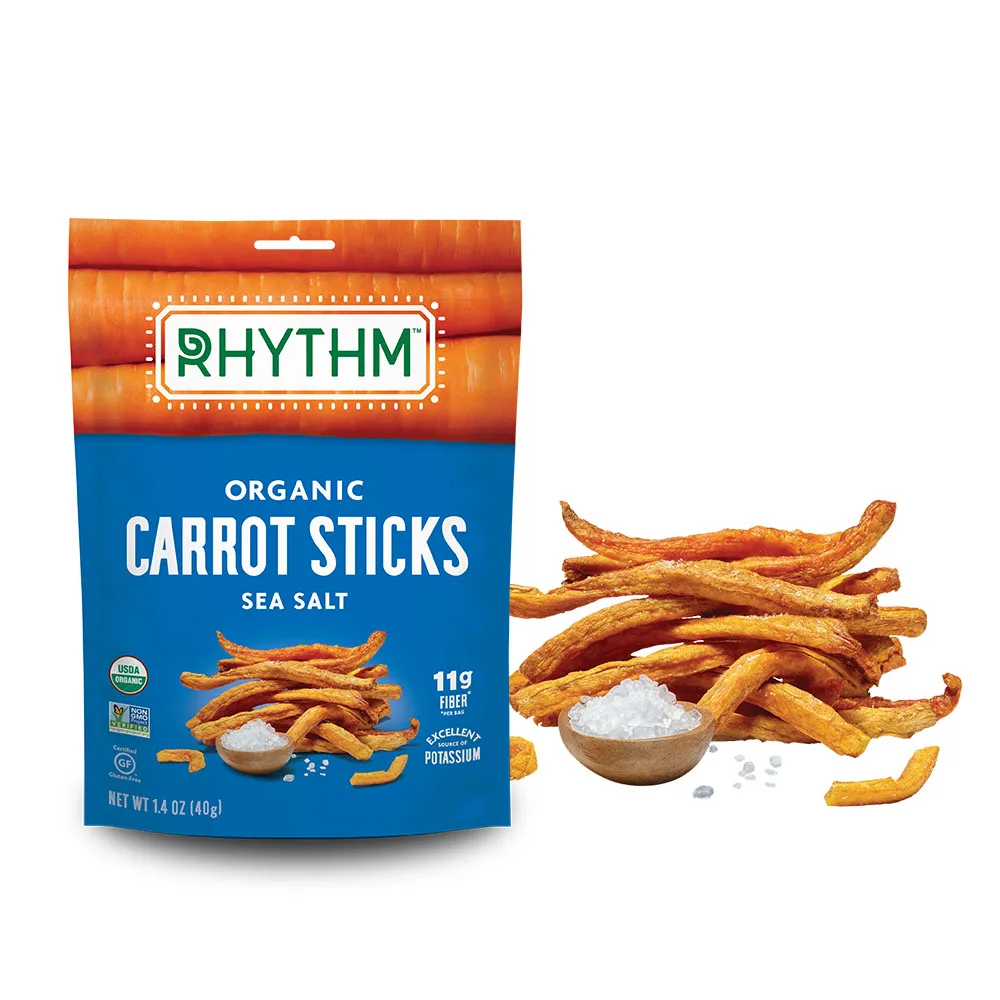 Organic Sea Salt Carrot Stick Beet Chips Packed with protein and fresh flavor