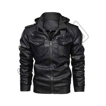 Eather Jacket Men For Bikers Waxed Cafe Racer Vintage Motorcycle ...