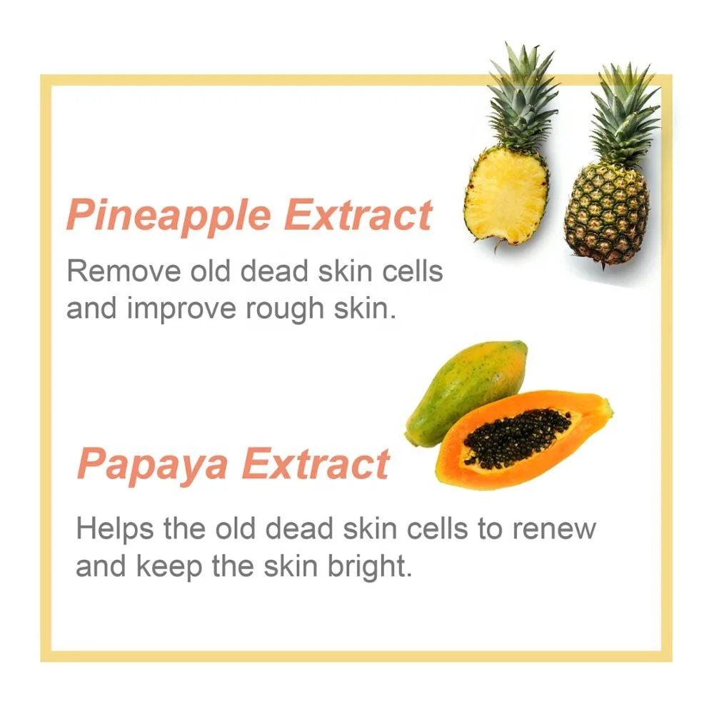 Pineapple Enzyme Scrub Smooth Face Exfoliating Peeling Gel Cream Whitening Moisturizing Anti-Wrinkle Lightening for Adults
