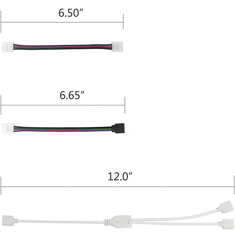 95pcs 5050 Kit connettore striscia LED a 4 pin con ponticelli a forma di L a forma di T clip di striscia giunzione terminale di collegamento filo leggero