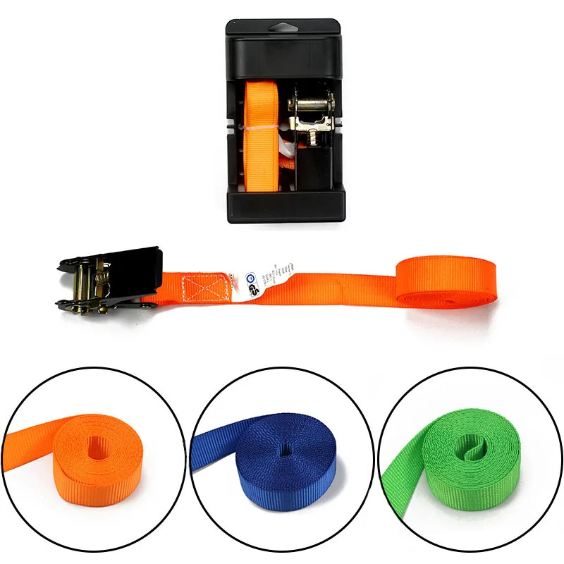 Заводской сверхпрочный дизайн Храповые ремни из полиэстера весом 500 кг оранжевые с храповым механизмом 25 мм