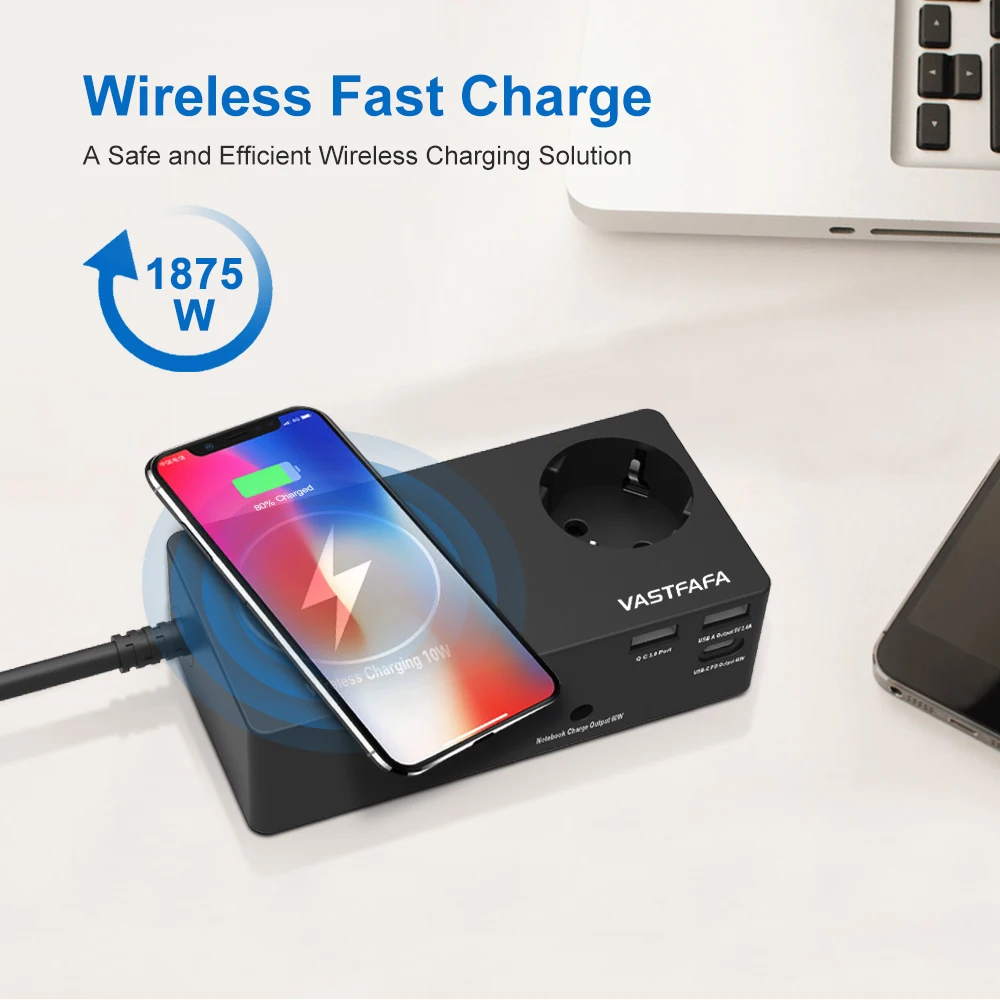 VASTFAFA 6 в 1 ЕС удлинитель USB стабилизатор