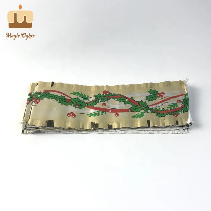 Wholesale Factory Price 3 Layer Gold Holly Red Christmas Cake Frill