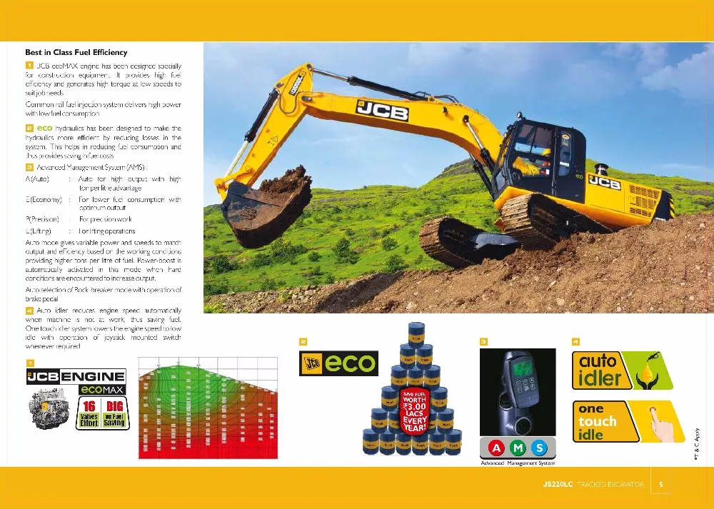 JCB JS 220LC HYDRAULIC TRACKED EXCAVATOR Good Control  HYDRAULIC TRACKED EXCAVATOR Earth-moving Machinery Specifically Designed