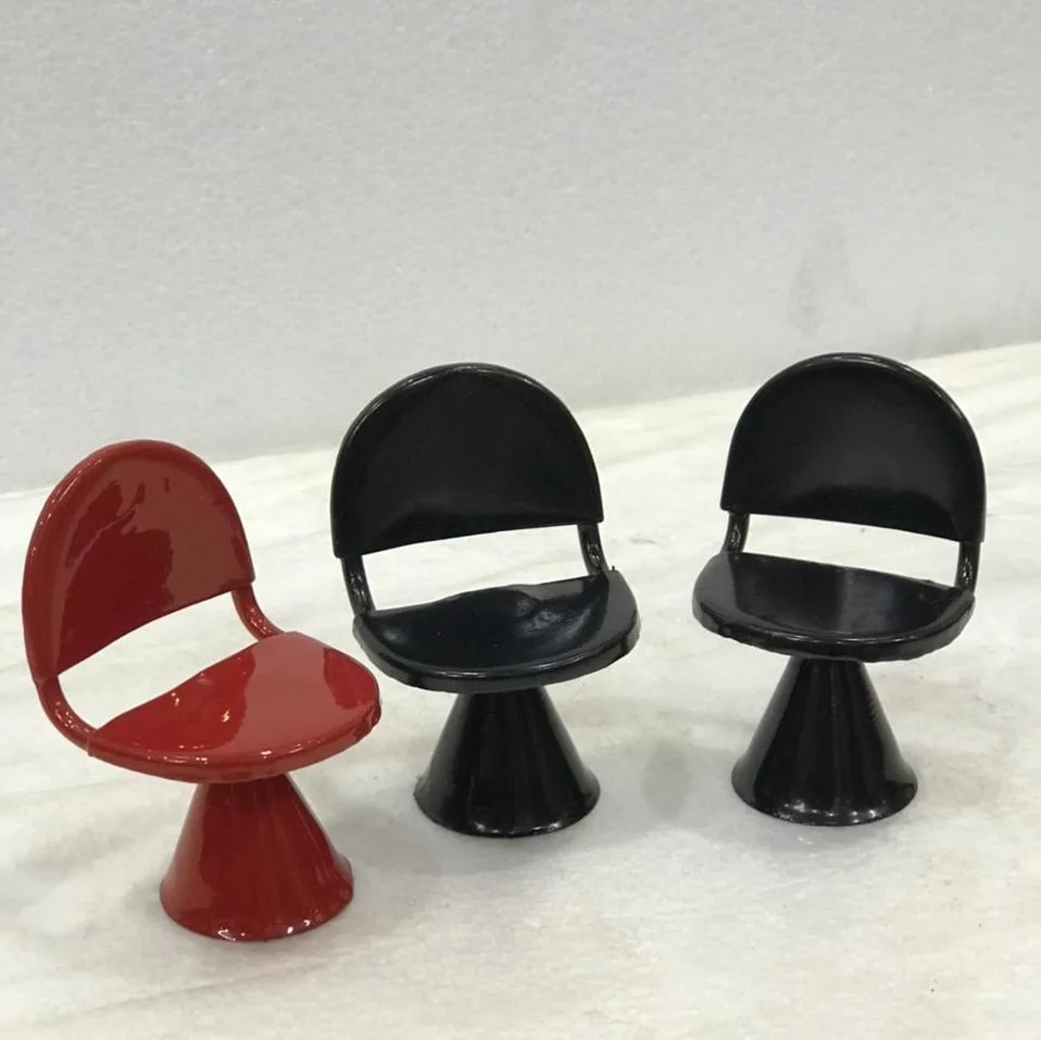 Glossy Colorful Metal Miniature Chair for Doll House Furniture Accessories Hot Sale New Design Kids Play Miniature Chairs Set