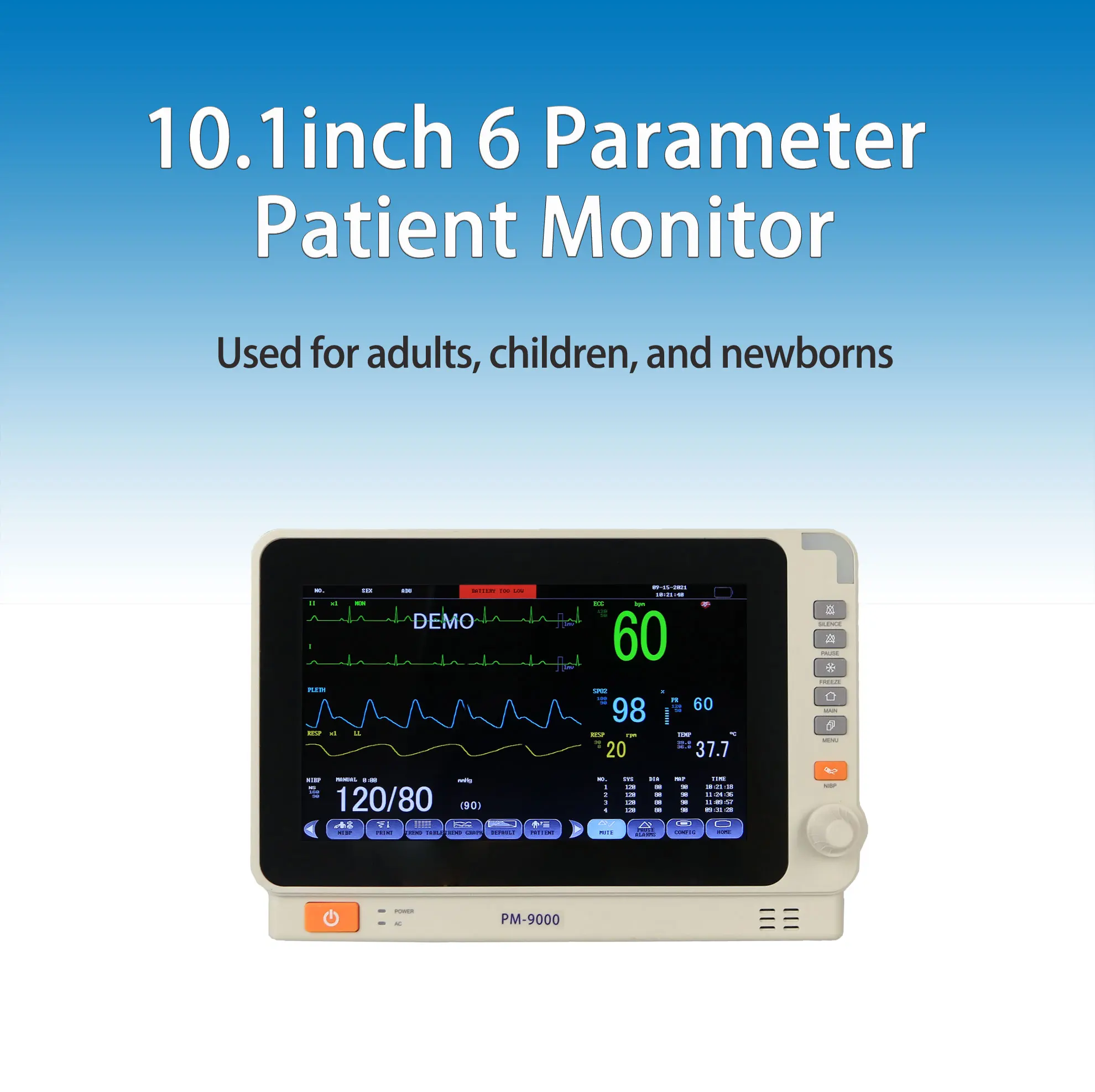 Ultra-Thin Portable Multi Parameter Patient Monitor for Dental Examination and Therapy Equipment