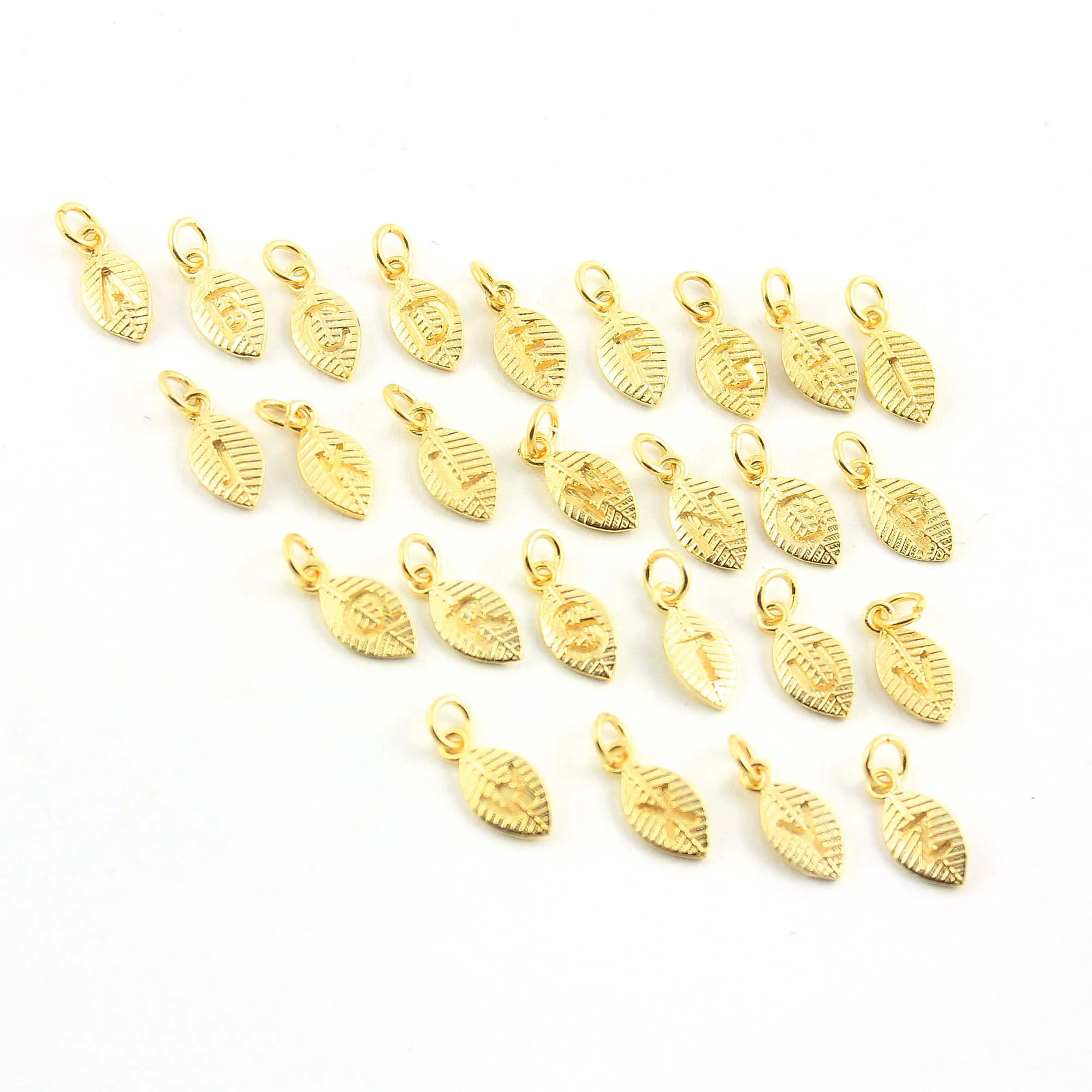 Alphabet Letter Charm Leaf Letter Charm 