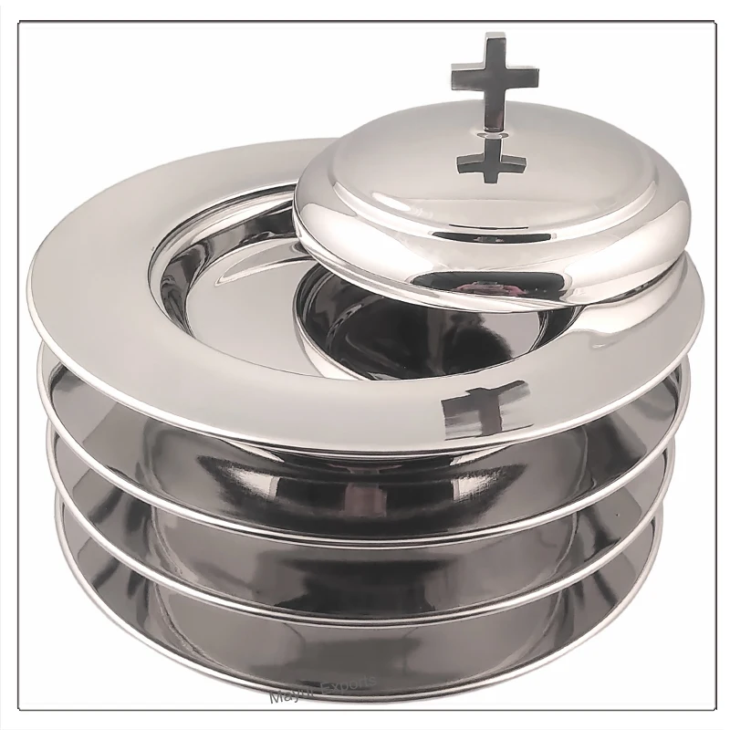 Plateau Cérémonie Religieuse Plateau De Communion Empilable Acier Inoxydable - Avec Couvercle Et Compartiment Pain Plateau église Couvercle Plateau Cérémonie Religieuse Plateau De Communion Empilable Acier Inoxydable - Avec Couvercle Et Compartiment Pain Plateau église Couvercle