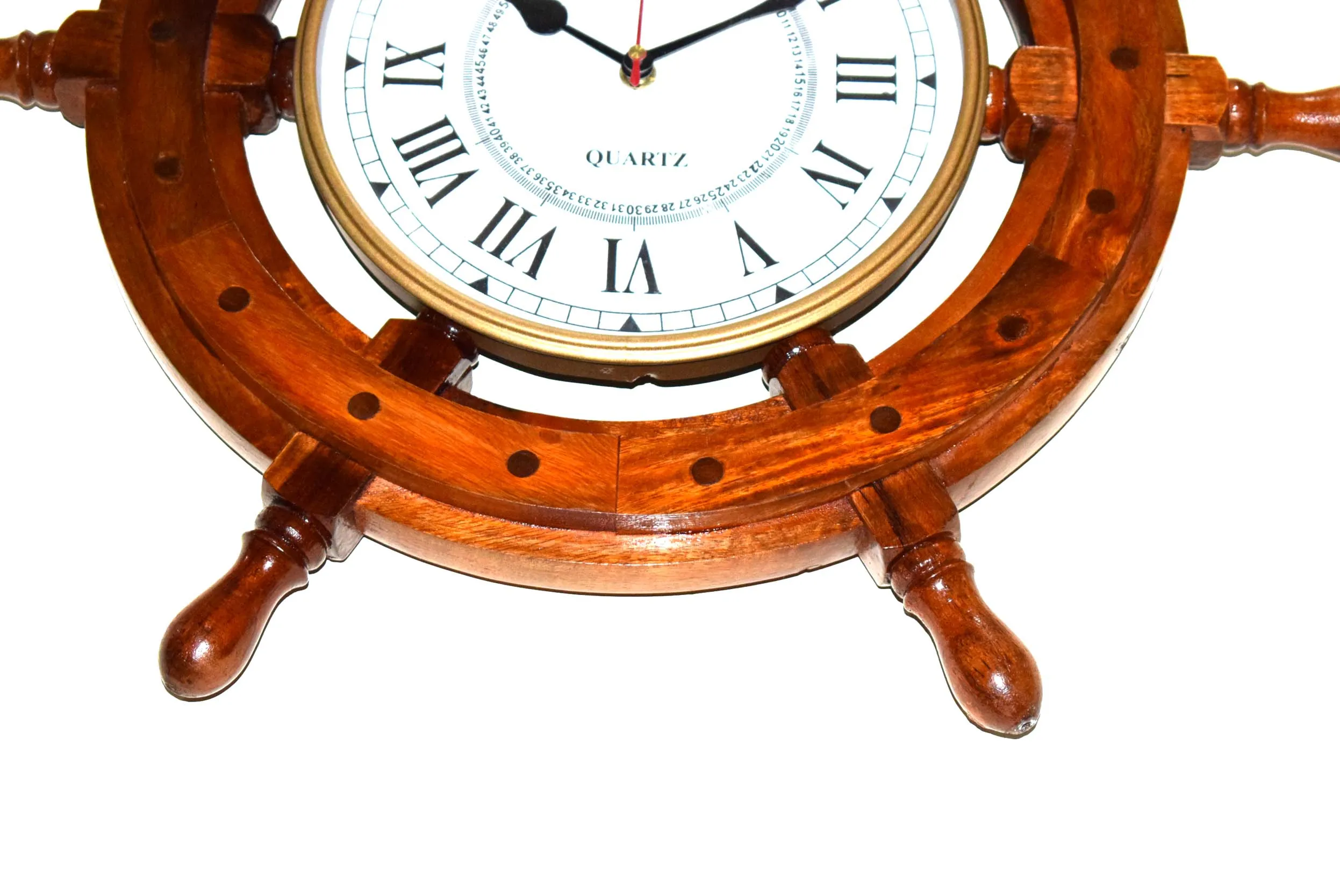 Nautical Ship Wheel Clock Wooden Clock