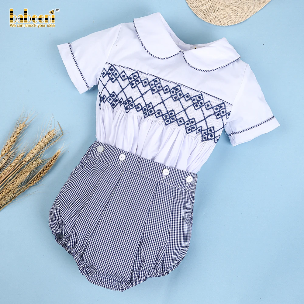 Dinosaur Hand Smocked Boy Shortall Oem Odm Customized Hand Made