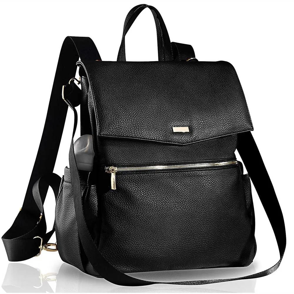 Handmade Genuine Leather Backpack Diaper Bag With Compartment Travel