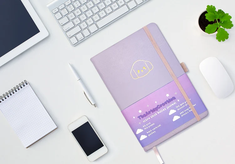 Custom Hardcover Pu Leather Gold Foil Sublimation Dotted Gird Bullets Journal Notebook Buy