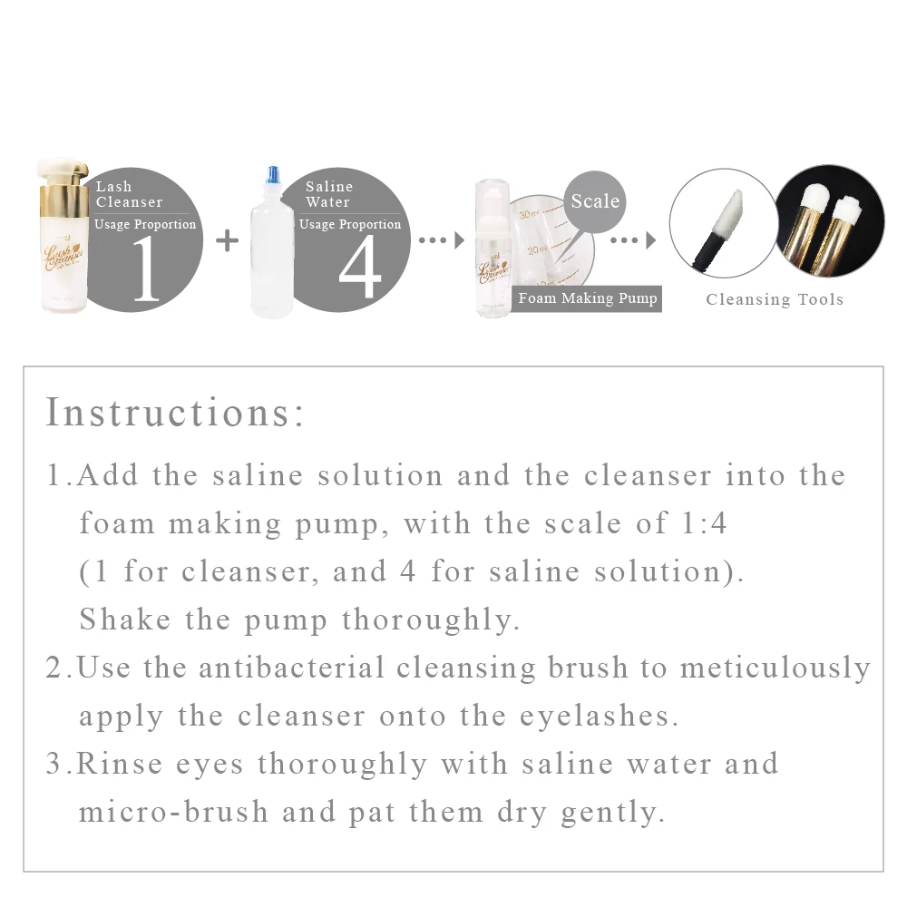 Очищающее средство для наращивания ресниц JOVISA | Экстракты чайного дерева, очищающее средство для ресниц с кисточками