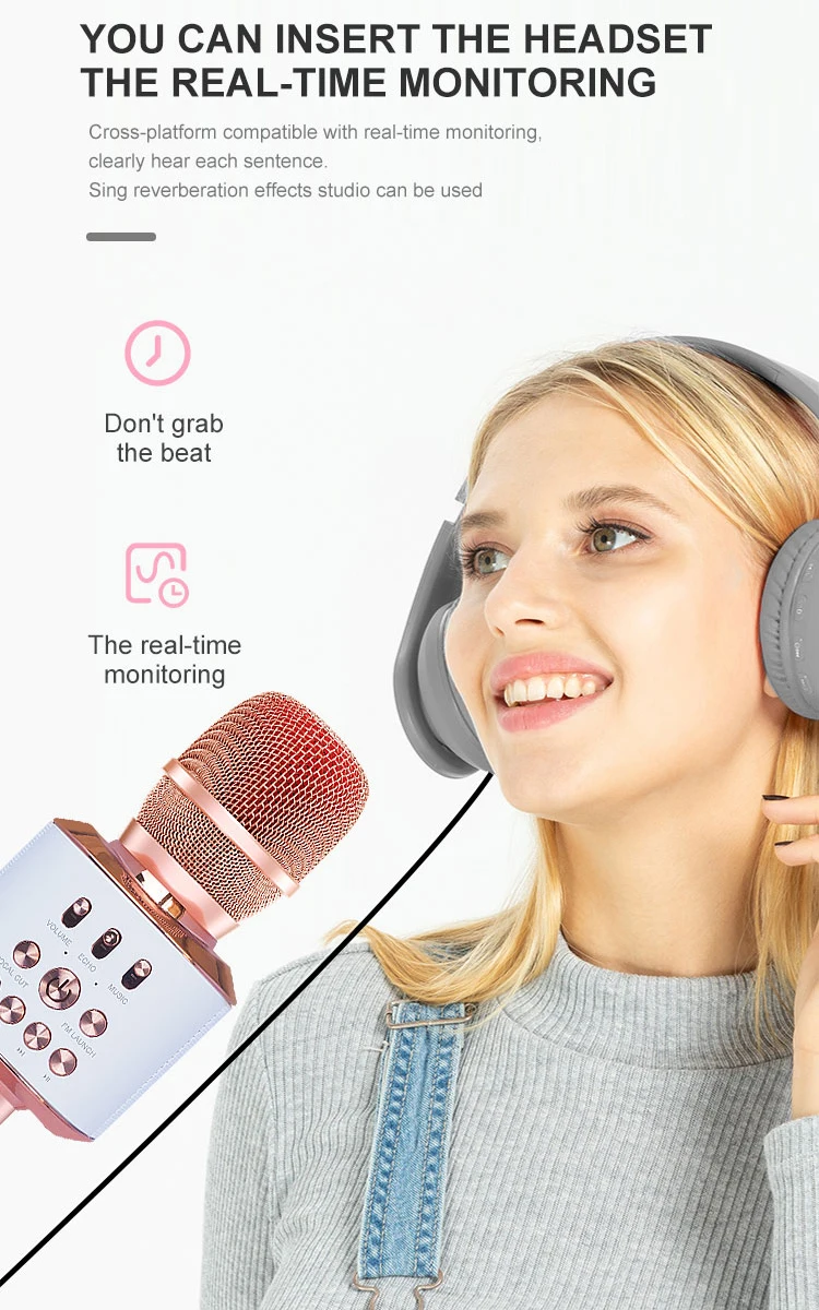 Amazon Top Seller Portable Wireless Karaoke 2 in 1 Multifunction Wireless Microphone and Speaker