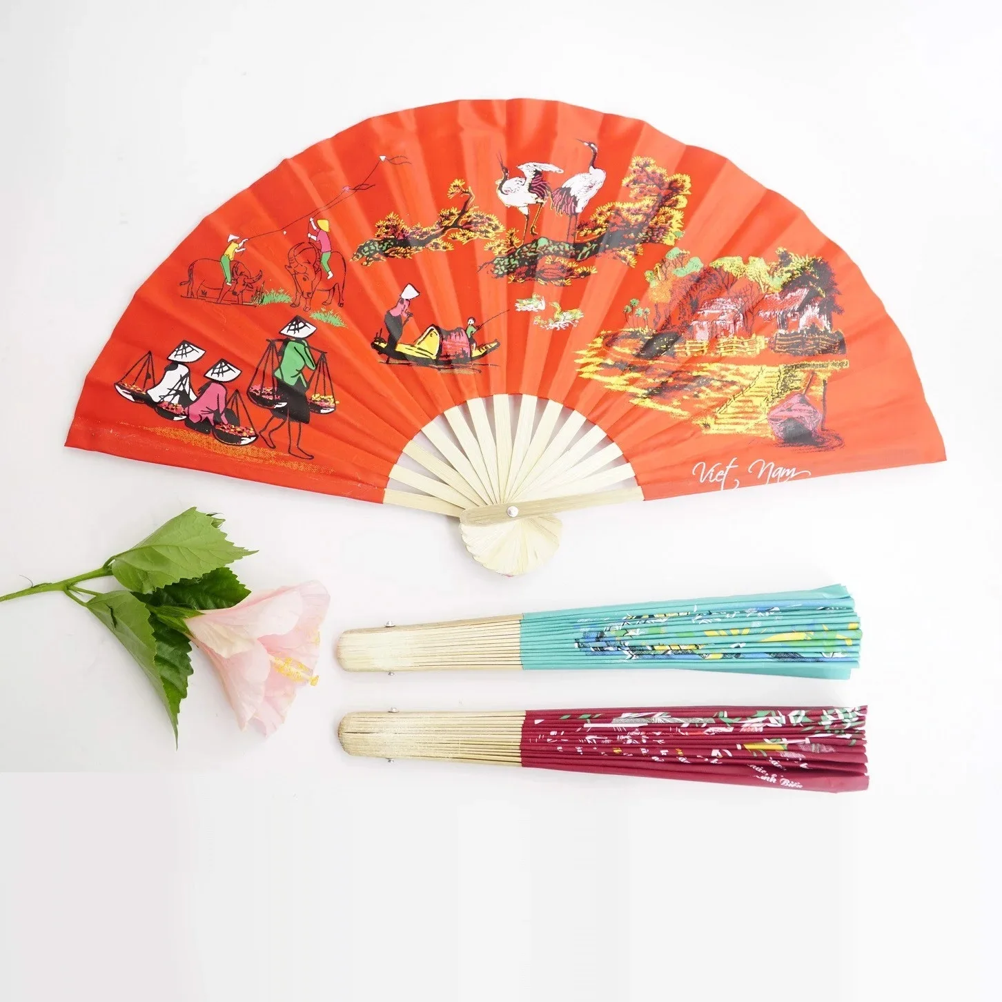 Vietnamese Cheap Folding Custom Print High Quality Silk Hand Fans Buy Folding Hand Fan
