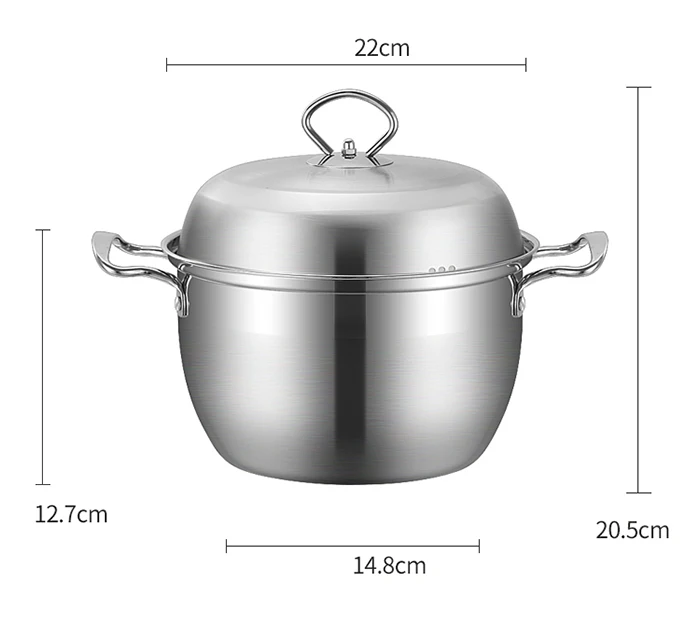 Kitchenware Korean Style 201 Stainless Steel Soup Pot Milk Pot Saucepan