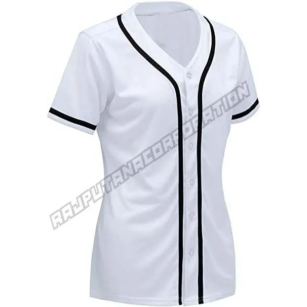 Unisex Button Down Plain Black Stripe Baseball Jerseys | YoungSpeeds