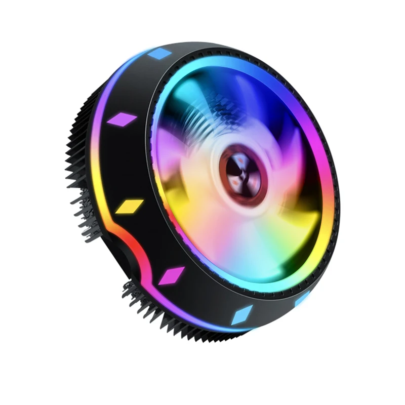 12V DC 3PIN UFO Shaped Radiator Computer CPU Cooler Fan Gaming RGB LED Cooling Fan Supporting Multi Platform for LGA 1156 1155