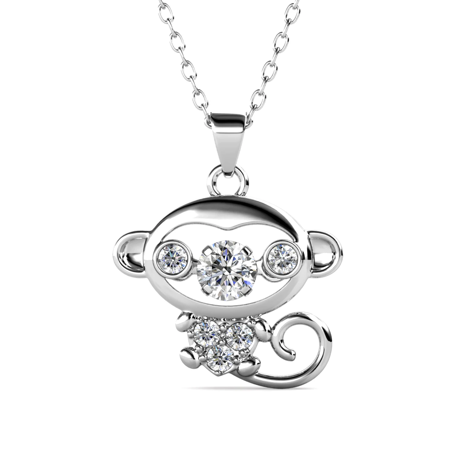 Pendentif Singe En Argent Sterling 925 - Collier Animalier Breloque Unisexe