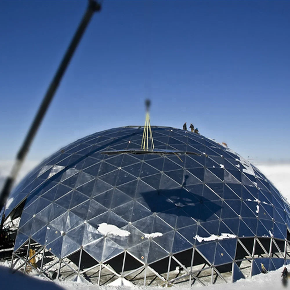 SAFS Low Cost Steel Structure Tempered Dome Glass Skylight Roof