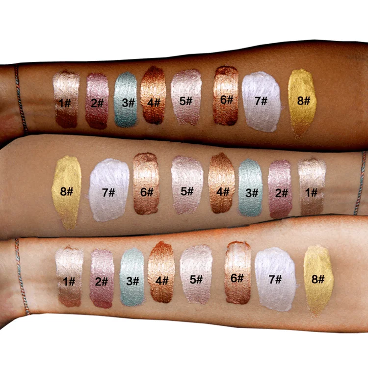 Oem Wholesale 8 Colors Lightweight Vegan Cosmetics High Pigment Custom Vendor Liquid Pravate Label Makeup Highlight Highlighter