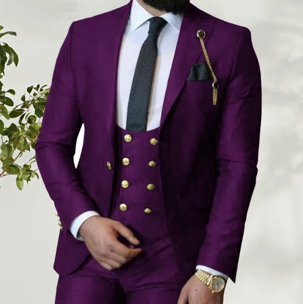 Custom Vendor Wedding Tuxedos Slim Fit Men's Suits Groomsmen Suit 3