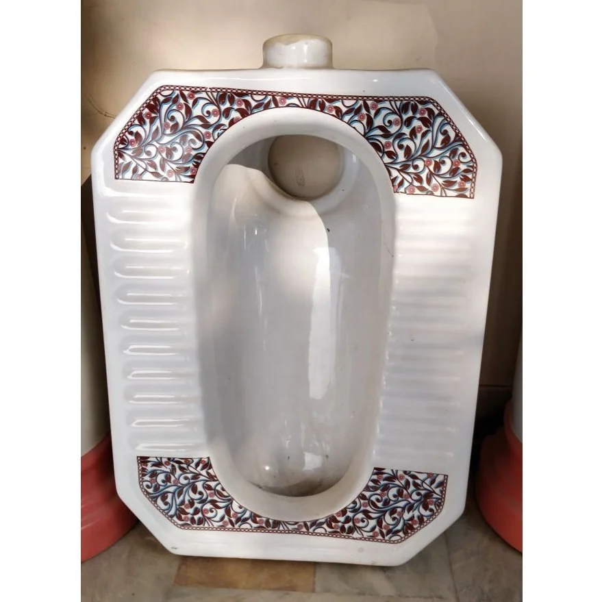 Designer Color Printed Bathroom sanitary ware product manufacturer cheap price medium Deep Squatting Orisa pan Toilet Commode WC