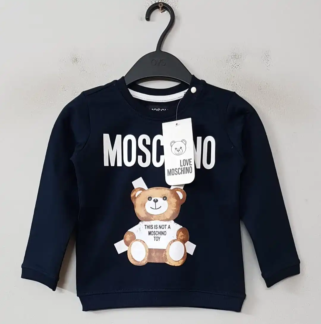 Верхняя одежда избыточные оригинальные брендовые этикетки Детские хлопковые футболки с длинным рукавом и круглым вырезом принтом партия в Бангладеш