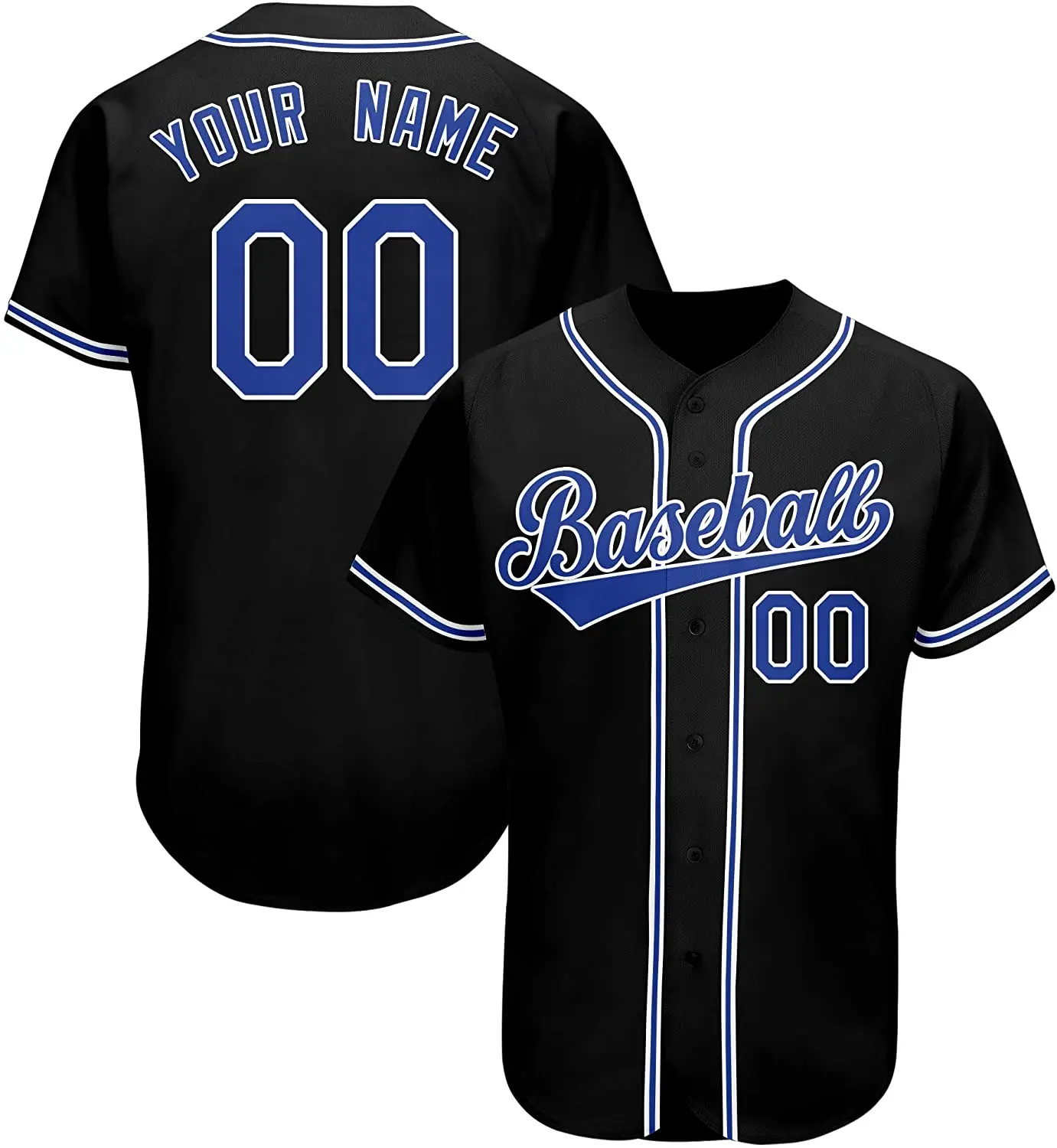 Custom Logo Name Number Royal Blue Baseball Jersey