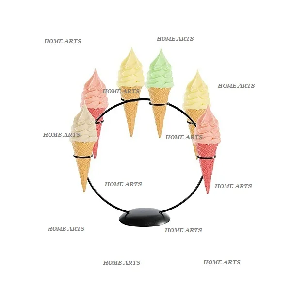 Wood And Iron Ice Cream Cone Holder/stand Marvelous Design Handmade