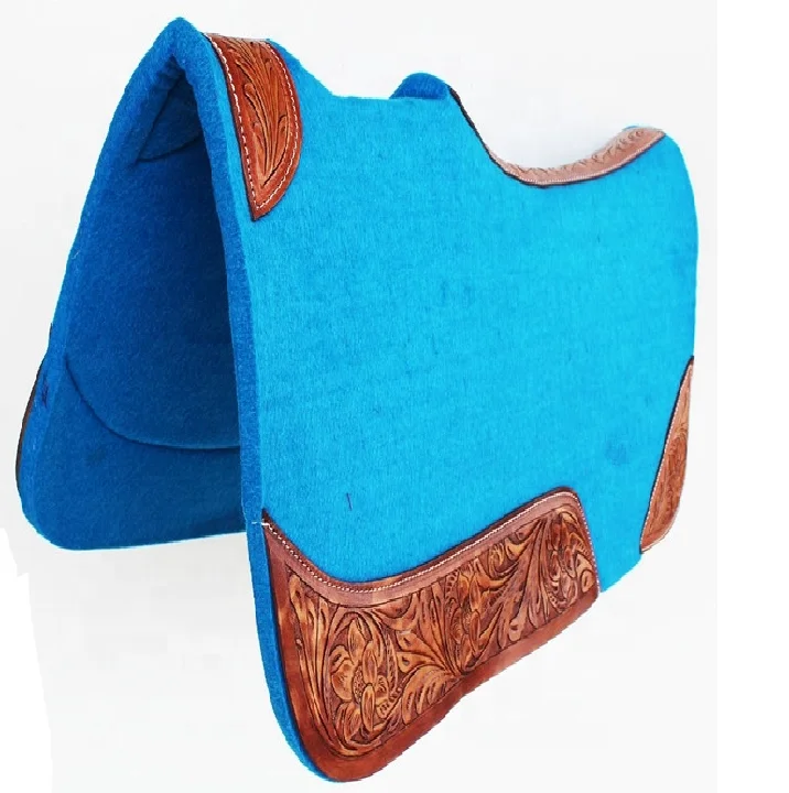 Manaal Enterprises Premium Felt Saddle Pad For Horse In Leather Work