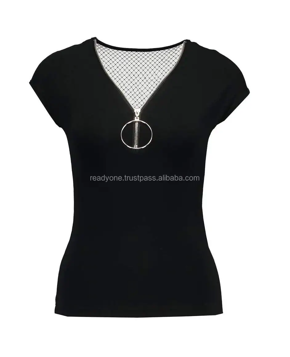 zip front ladies tops