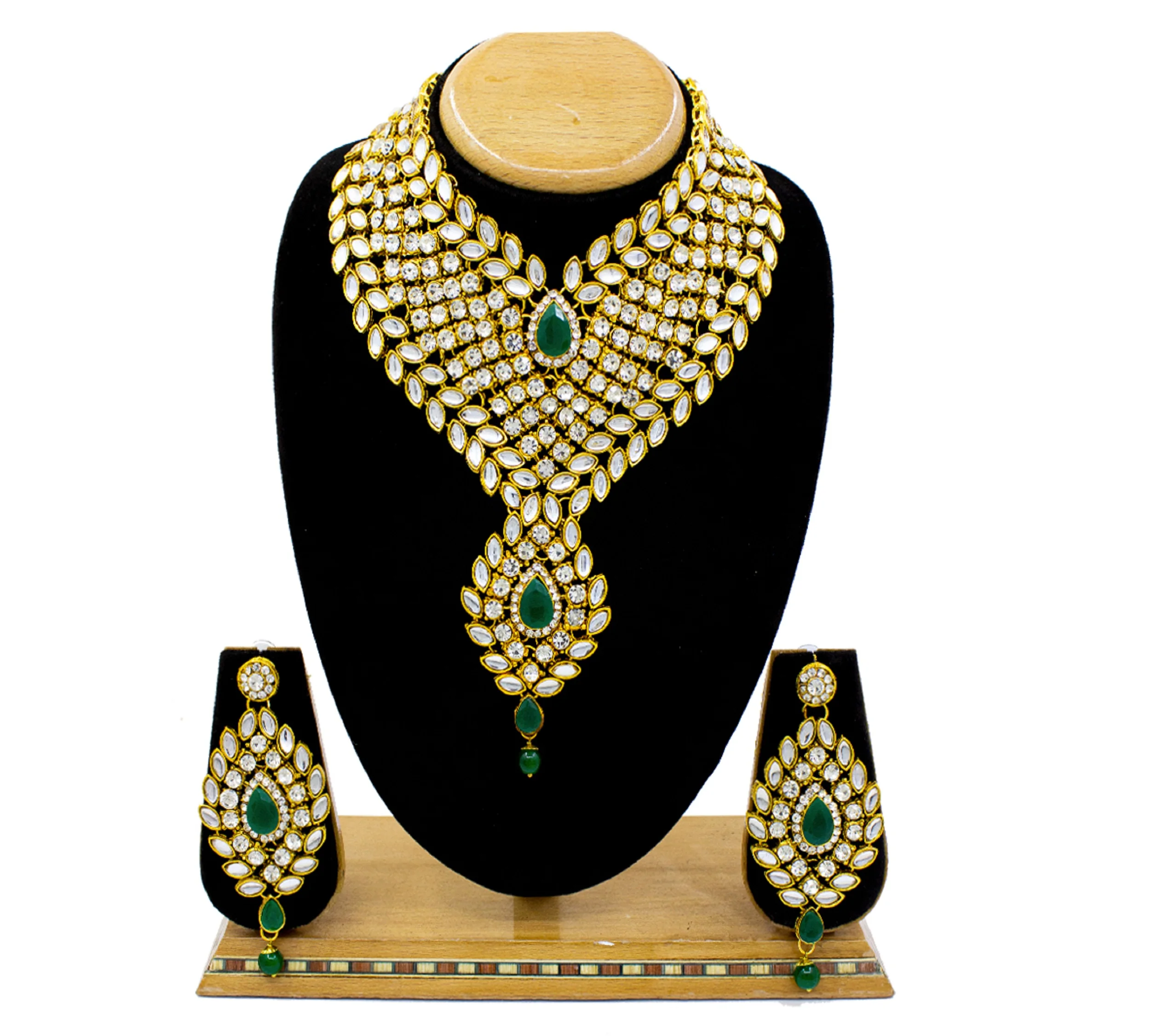 Details about   Indian Traditional Wedding Party Wear Gold Plated Pearl Kundan Jewelry Necklace 