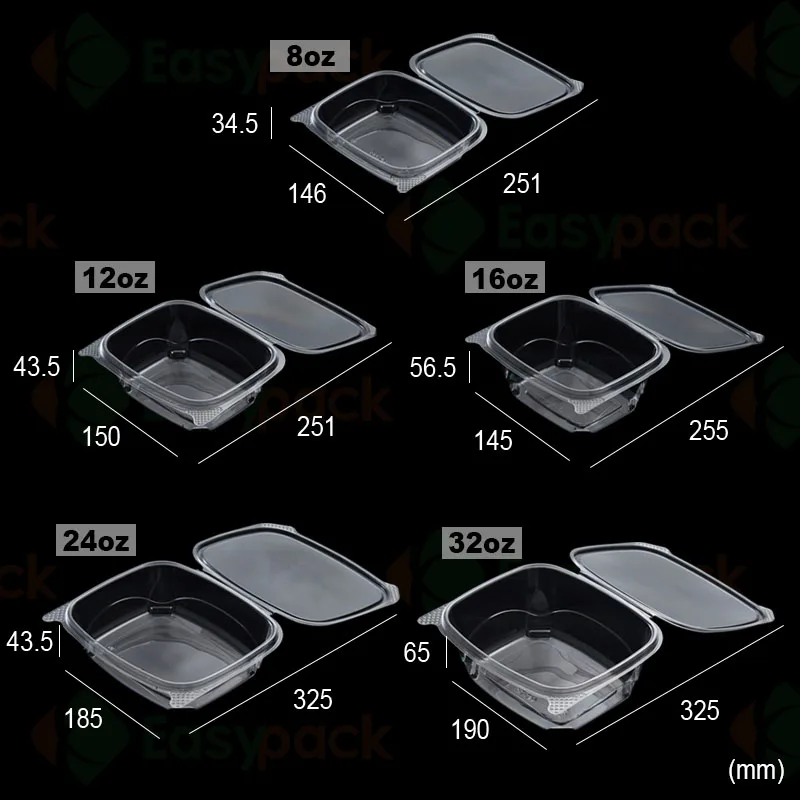 32 oz Recyclable Plastic To Go Salad Container - Easypack - Eco-friendly  Disposable Food Packaging Supplier form Taiwan