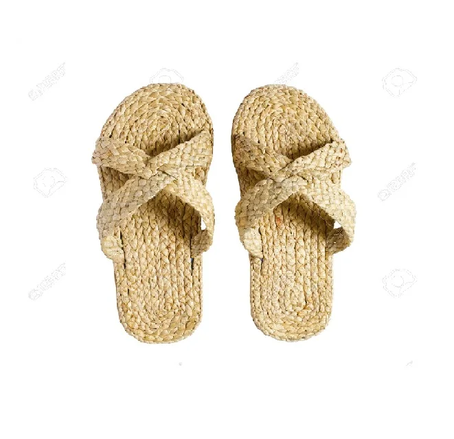 SPECIAL HANDMADE WATER HYACINTH CROCHET CLOSED TOE SLIPPERS //Rachel: +84896436456