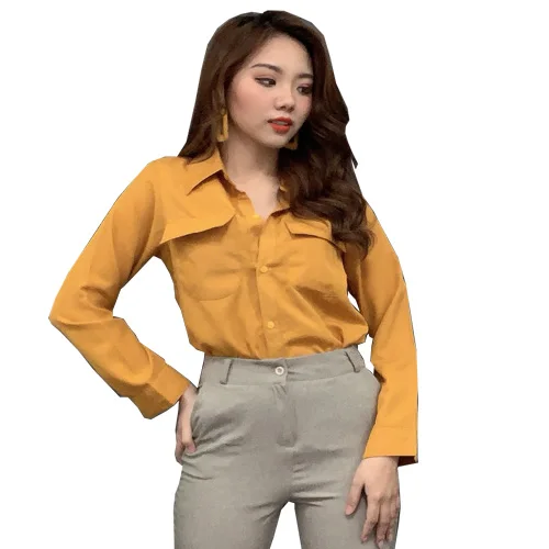 Blouse Shirt Women S Long Style Fashion Shirt A518 With Stand Collar Buy 2021 Women Fashion Womens Fashionable Clothing Women Fashion Clothes Styles Product On Alibaba Com